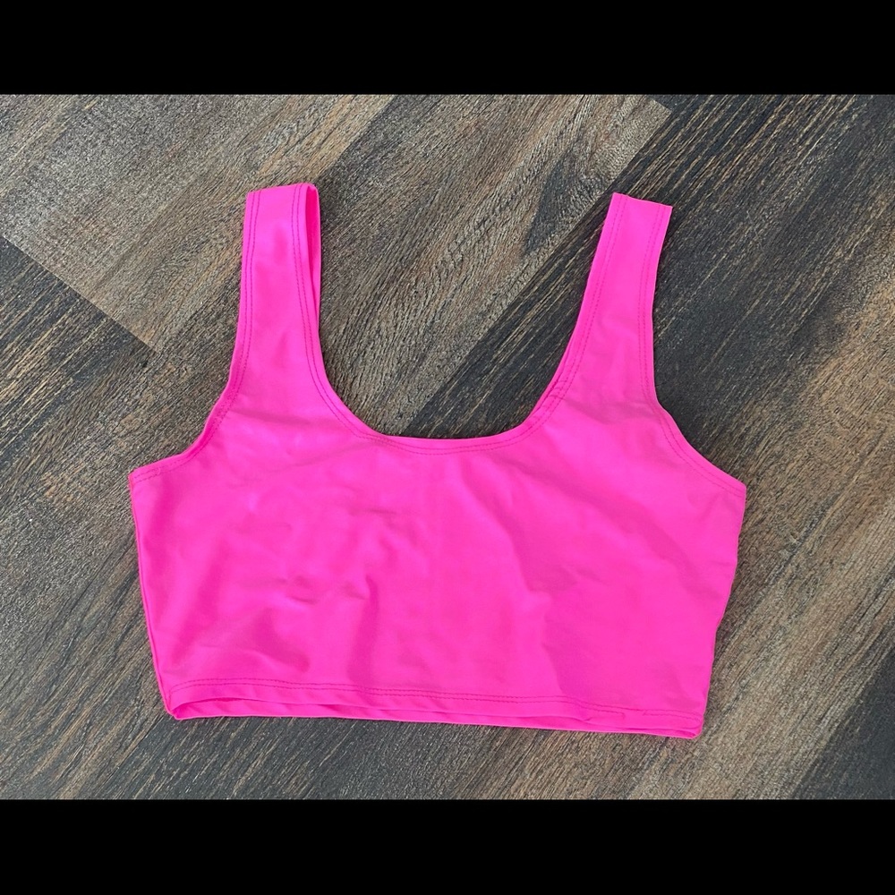 Neon pink crop top
